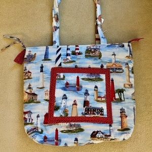 Handmade lighthouse tote